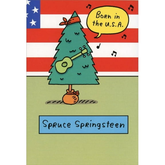 Nobleworks Spruce Springsteen Funny / Humorous Christmas Card (1 card/1 envelope)