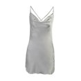 thumbnail image 6 of Franhais Women Dress, Sleeveless Off Shoulder Hanging Neck Pearl Midi Street Party Casual Short Summer Sling Midi, 6 of 9
