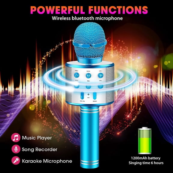 Karaoke Microphone for Kids, Toys for 3-12 Year Old Girls, Kids Microphone Girls Toys Bluetooth Microphone Birthday Gifts for 3 4 5 6 7 8 Years Old Girls Boys