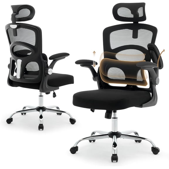 Office Chair Ergonomic Desk Chair - Home Mesh Office Desk Chair with Wheels, High-Back Computer Gaming Chair with Adjustable Headrest, Rolling Swivel Task Chairs for Home, Office, Gaming Room