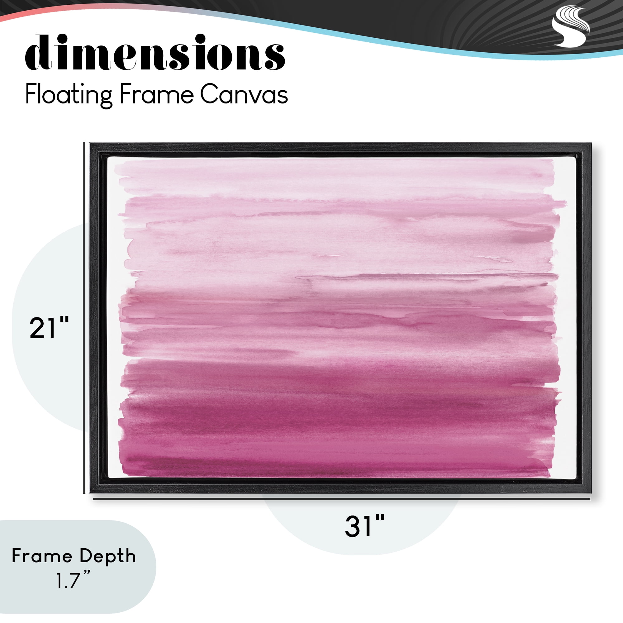 Stupell Industries Ombre Pink Blush Black Framed Floater Canvas Wall Art, design by Allie Corbin