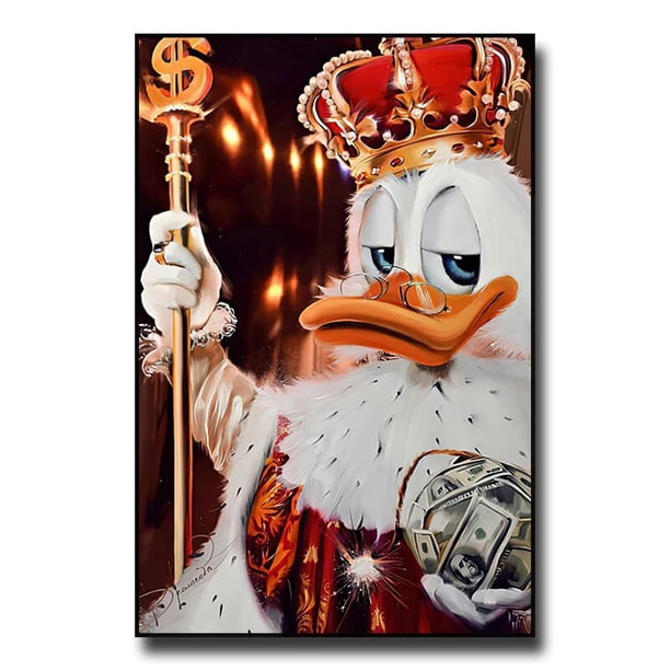 Pintura decorativa de lienzo de personaje clásico de Disney, cartel de Arte de estrella de película de dibujos animados del Pato Donald, decoración de pared moderna para el hogar, Mural