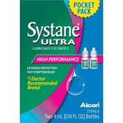 Systane Ultra Eye Drops Lubricant High Performance, Two 4ml bottles, 0.14 Fl. Oz