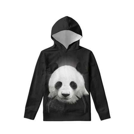 

TOADDMOS Cute Panda Trendy Girls Hoodies Crew Neck Hooded Sweatershirts for Kids Stylish Children Outfits Size L