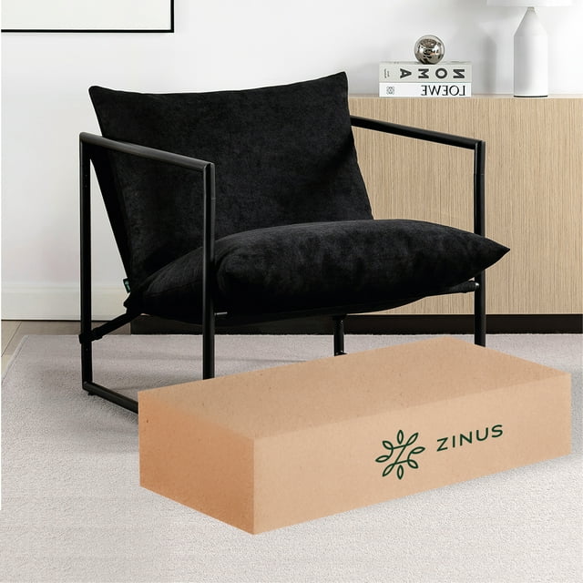Silla de Metal Zinus Aidan con Cojines de Memory Foam Color Negro