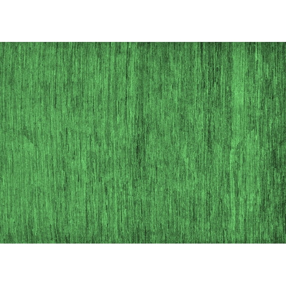 Ahgly Company Indoor Rectangle Abstract Emerald Green Modern Area Rugs, 6' x 9'