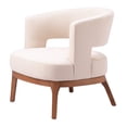 thumbnail image 6 of 27" Beige And Brown Fabric And Wood Arm Chair, 6 of 11