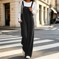 thumbnail image 2 of QIYAGBSA Corduroy Overalls for Women Wide Leg Adjustable Strap Sleeveless Jumpsuit with Pockets Soft Fall Winter (Black, 2XL), 2 of 9