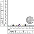 thumbnail image 4 of 925 Silver and 10K Yellow Gold Purple Amethyst and Black Onyx and White Lab Grown Diamond Bracelet for Women (1.85 Cttw, February Birthstone, Cushion Checkerboard 6MM, 6.5 inches, Made in Italy), 4 of 4