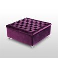thumbnail image 4 of Posh Living Joshua Velvet Storage Ottoman in Purple and Clear, 4 of 7