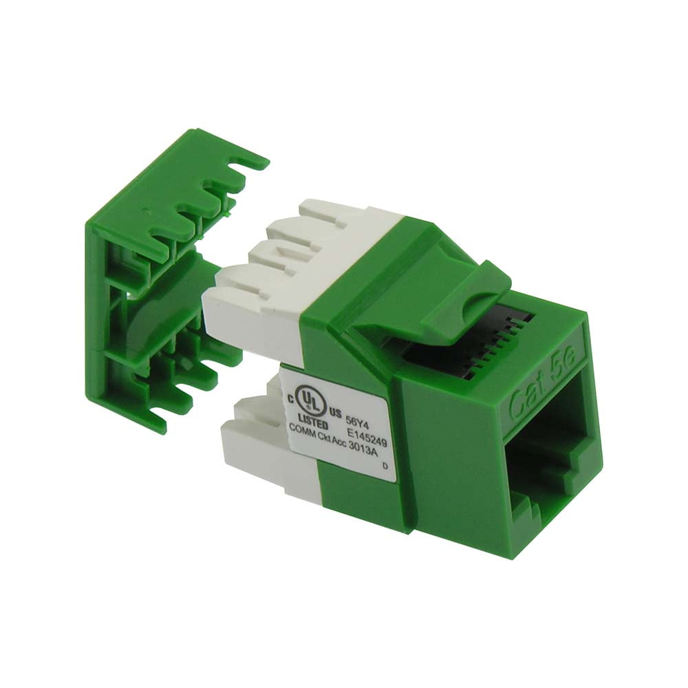 ACCL Cat.5E RJ45 110 Type 180Â° Keystone Jack Green, 3 Pack - Walmart.com