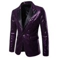 thumbnail image 1 of Performance Dress Gold Sequin Suit Nightclub Men's Host MC Studio Jacket, 1 of 6