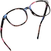LifeArt Blue Light Blocking Glasses, Anti Eyestrain, Computer Reading Glasses, Gaming Glasses, TV Glasses for Women Men, Anti Glare (Floral, +4.00 Magnification)