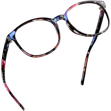 LifeArt Blue Light Blocking Glasses, Anti Eyestrain, Computer Reading Glasses, Gaming Glasses, TV Glasses for Women Men, Anti Glare (Floral, +4.00 Magnification)
