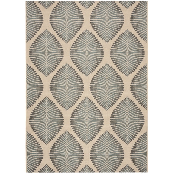 Safavieh Courtyard Deborah Geometric Indoor/Outdoor Area Rug, Beige/Anthracite, 5'3" x 7'7"