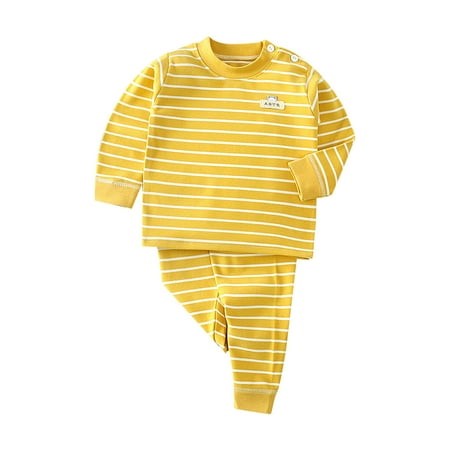 

KI-8jcuD Clothes For Girls 10-12 Years Old Trendy Kids Toddler Baby Girls Boys Autumn Winter Striped Cartoon Cotton Long Sleeve Pants Pullover Sleepwear Set Clothes Size 2T Girls Clothes Name Brand