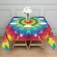 thumbnail image 3 of Rainbow Tie Dye Mandala Flower Pattern Square Tablecloth,Waterproof Square Table Cover,Wipeable Spillproof Washable Table Cover for Home Kitchen Party Decor 42"X42"(107x107cm), 3 of 6