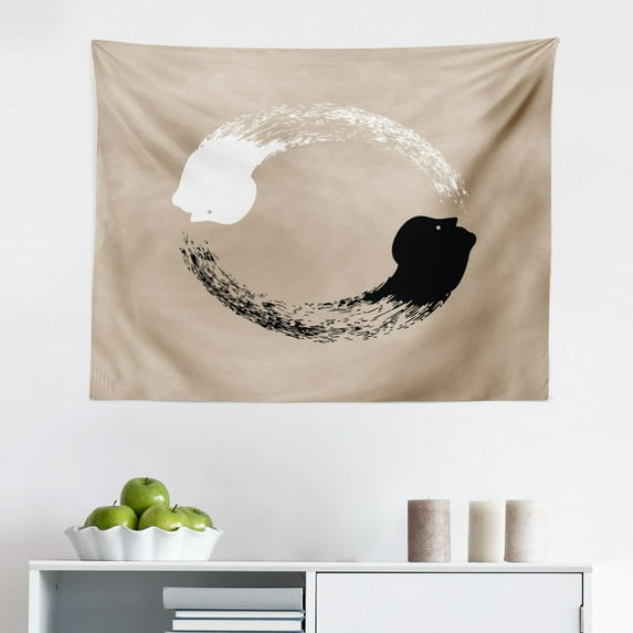 Birds Tapestry, Cartoon Style Birds in Hats Funny Animals Repeating Pattern with Retro Characters, Fabric Wall Hanging Decor for Bedroom Living Room Dorm, 2 Sizes, Multicolor, by Ambesonne