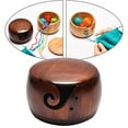 thumbnail image 4 of Yarn Bowl with Lid Wooden Easy to Knit Crochet Organizer Storage Holder Knit and, 4 of 8