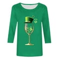 thumbnail image 4 of Meichang T-Shirts Verts pour Femmes T-Shirts de la Saint-Patrick Manches 3/4 Hauts Graphiques Trèfle Chanceux T-Shirts Col Rond Amples Cadeaux de Vacances Blouses Tees, 4 of 4