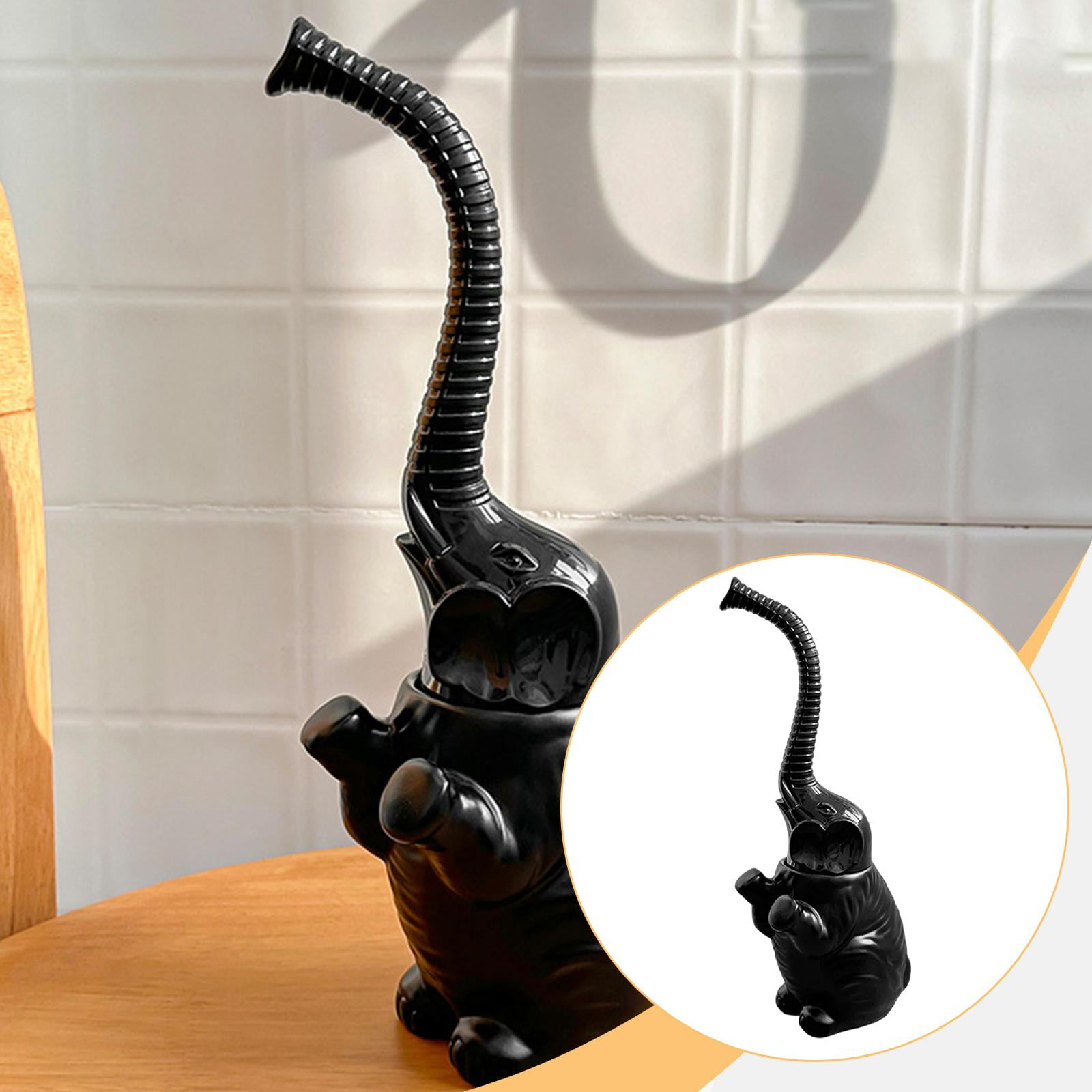 Elephant Toilet Brush Bowl Holder Resin Compact Space Saving for Bathroom Sink Bathtub Hotel Restroom