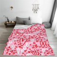 thumbnail image 4 of Pink Doodle Hearts Throw Blanket Soft Warm Flannel Blanket for Girls Women Valentines Day Gifts Blankets for Girlfriend Boyfriend Wife Birthday Decorations Couch Sofa Bed Home 60"x80", 4 of 6
