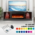 thumbnail image 5 of MELLCOM 70" Fireplace TV Stand with 36" Electric Fireplace, Entertainment Center with Adjustable Glass Shelves for TVs up to 70", for Living Room, Black, 5 of 10