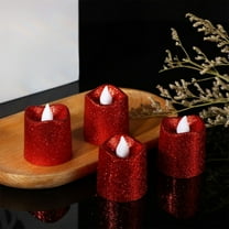 Mecorevxz 6Pcs Electronic Candle Lights Christmas LED Candle Lights Romantic Holiday Ambiance Decoration(Red)