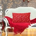 thumbnail image 2 of Btomtd 19.6x11.8 in Stamped Plush Christmas Pillow Cover Decorative Pillowcase for Living Room Sofa Bed Cushion Cover Bedroom Window Pillow Case Holiday, Red, 2 of 6