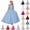 Beige, variant on Girls One Shoulder Maxi Dress Satin Hi-Lo Pageant Dress Cocktail Evening Party Ball Gown Dresses for 2-14 Years