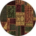 thumbnail image 1 of Ahgly Company Indoor Round Patchwork Brown Transitional Area Rugs, 6' Round, 1 of 4