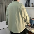 thumbnail image 4 of Male Shirt Jacket Casual Button Down Shirts Long Sleeve Shacket Jackets Loose Fit Jacket With Pockets, 4 of 4