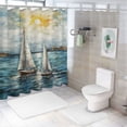 thumbnail image 7 of PRATYUS Sailboats Ocean Lighthouse Modern Waterproof Shower Curtain Set with Hooks and Various Sizes for Country Cottage & Farmhouse Bathroom Decor 100% Polyester Fiber Chic Bathroom Decor 36x72, 7 of 7