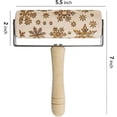 thumbnail image 2 of Rodillo de madera con estampado navideño en relieve en 3D, rodillo para hornear pizza y repostería grabado con láser para hornear galletas navideñas, antiadherente (copo de nieve navideño), 2 of 4