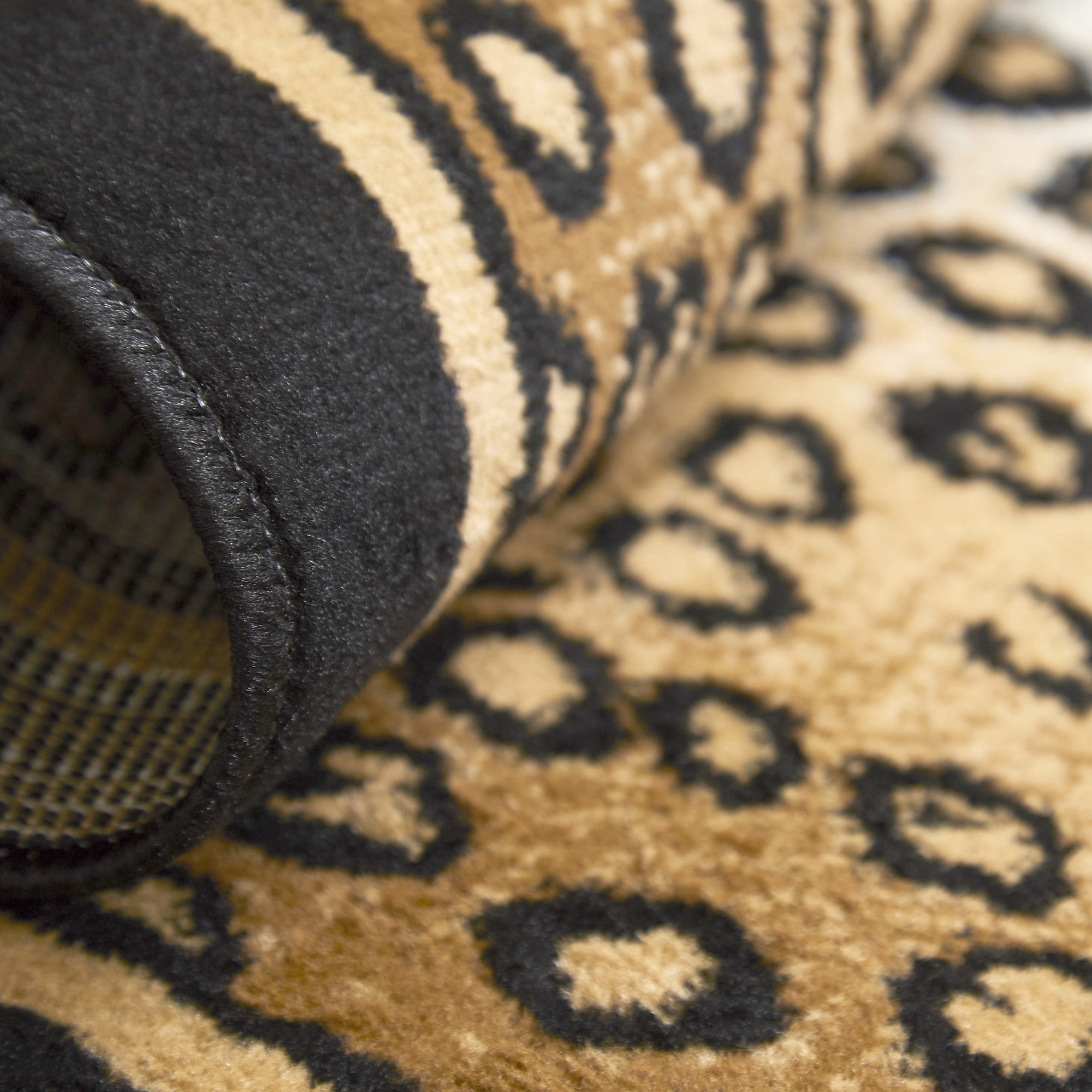 Woven Trends Zone 1'9"X7'2" Runner Rugs with Animal Print Bordered, African Long Hallway Rug with Jute Backing, Soft-Durable | Fade-Resistant Carpet Rug for Entryway - Leopard Print