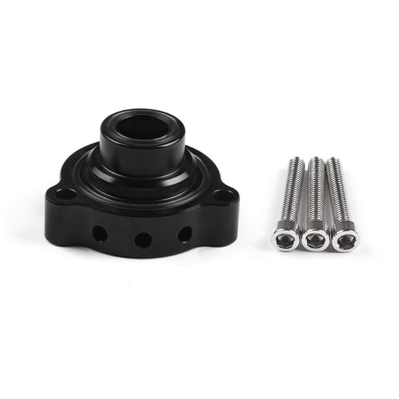 Riwesomey Adaptador de válvula de soplado de coche, conector de alto rendimiento de aleación de aluminio, accesorios de repuesto para Vehículos, repuestos y accesorios Mis Negro