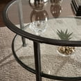 Jumpluff Metal/Glass Round Coffee Table, Black
