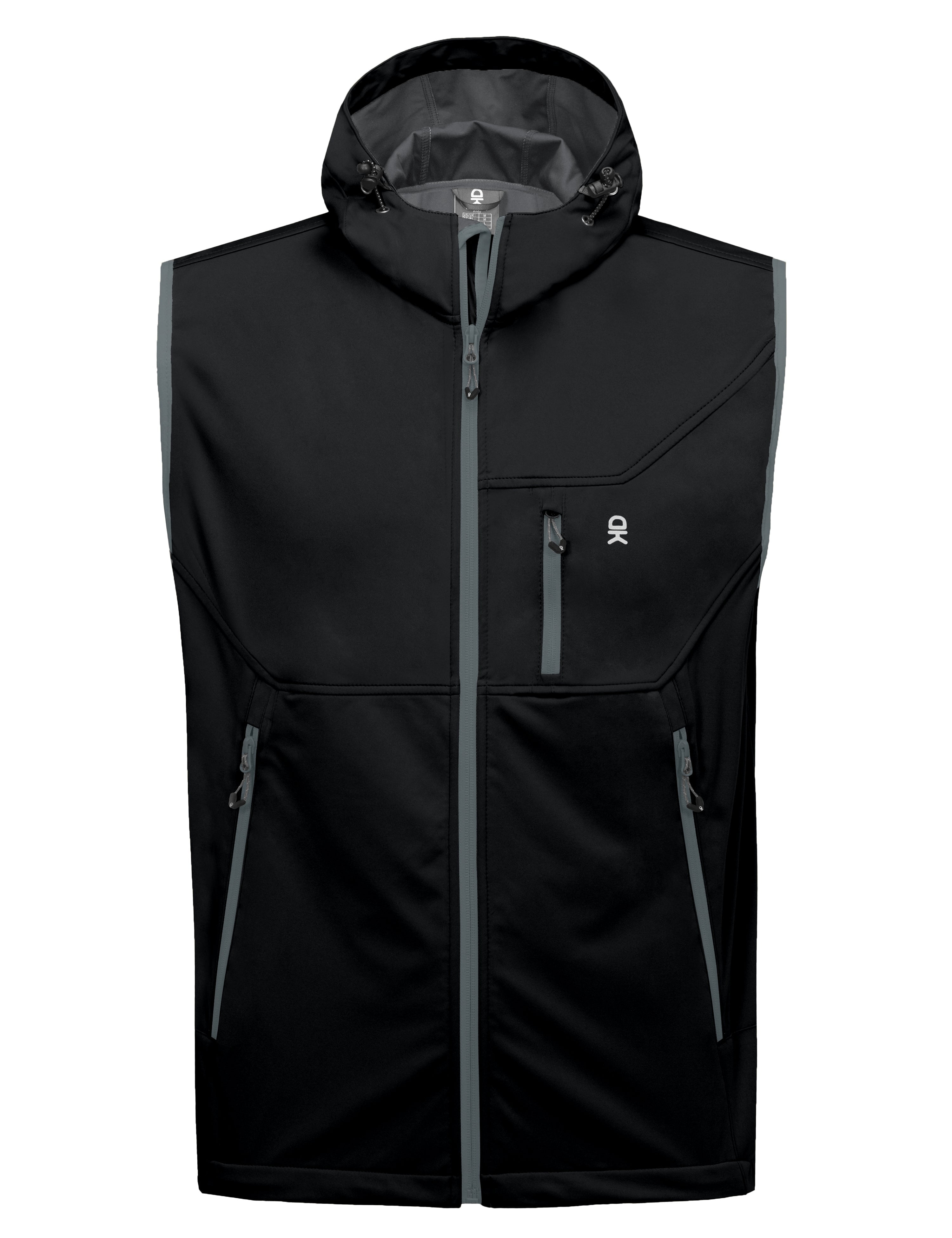 Little Donkey Andy Men's Lightweight Softshell Vest Windproof Sleeveless Jacket for Travel Hiking Running Golf Size XXXL