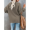 thumbnail image 4 of HOTAPEI Womens Waffle Knit Sweater Casual Crew Neck Long Sleeve Pullover Sweaters for Women Side Slit Henley Knit Tops, 4 of 5