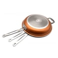 thumbnail image 2 of Aluminum Alloy Copper-Colored Non-Stick Frying Pan with Flat Bottom - 10 Inch (24cm) Multi-Size Round Cookware for Even Heat Distribution, Versatile Frying/Simmering/Boiling, Durable & Easy Clean, 2 of 5