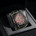 thumbnail image 3 of Reloj de pulsera para hombre, estilo Hip Hop, hebillas, reloj de pulsera versátil para hombre, reloj de cuero para ir al trabajo, San Valentín y Verde, 3 of 8
