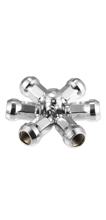 20-Pack Neo Chrome M12x1.5 Locking Heptagon Lug Nuts – Steel Security Lugs For Wheels