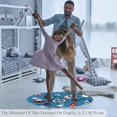 thumbnail image 3 of Cartoon Nautical Sea Pattern Round Soft Area Rugs 2.6ft Anti-Slip Cute Circle Carpet for Teen Girls Room, Circular Rug for Nursery Room, Dorm, Cute Room Decor for Baby, 3 of 7