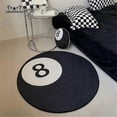 thumbnail image 3 of 120cm Simulation Billiards 8 Ball Rug Round Soft Chair Pad Anti-slip Bath Floor Mat Kids Bedroom Black Carpet Doormat Area Rugs-XinHan, 3 of 5