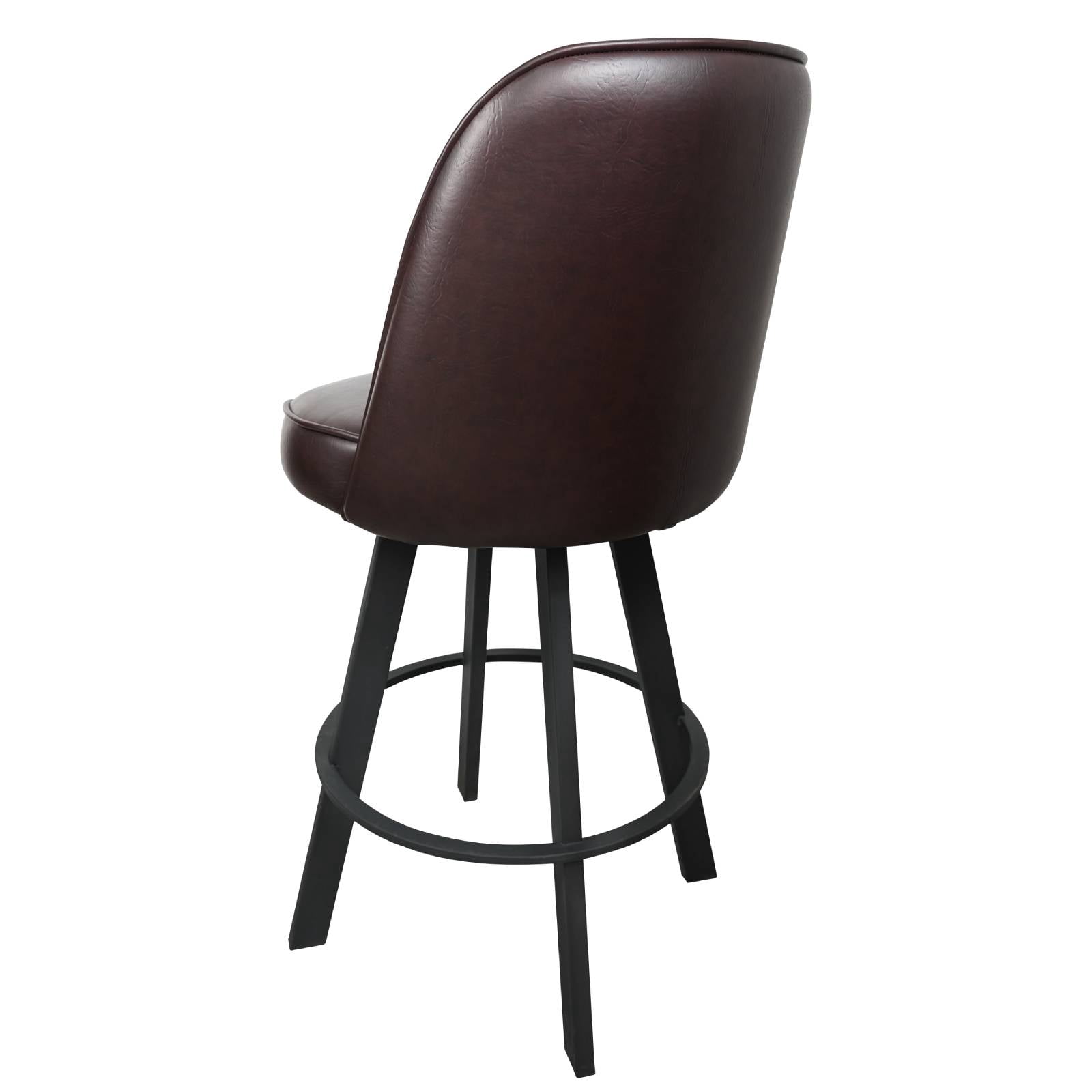 Swivel Bar Stools Set of 2 Counter Height Swivel Bar Stools with Backs, Faux Leather Barstools for Kitchen Island, Home Bar, Brown