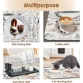thumbnail image 5 of Coffee Mat for Countertops, Grey Coffee House Cafe Tea Dish Drying Mat 2 Pcs for Kitchen Coffee Bar Accessories, Fit Under Coffee Maker Espresso Machine Dish Rack Hide Stain Rubber 12x19in, 5 of 6
