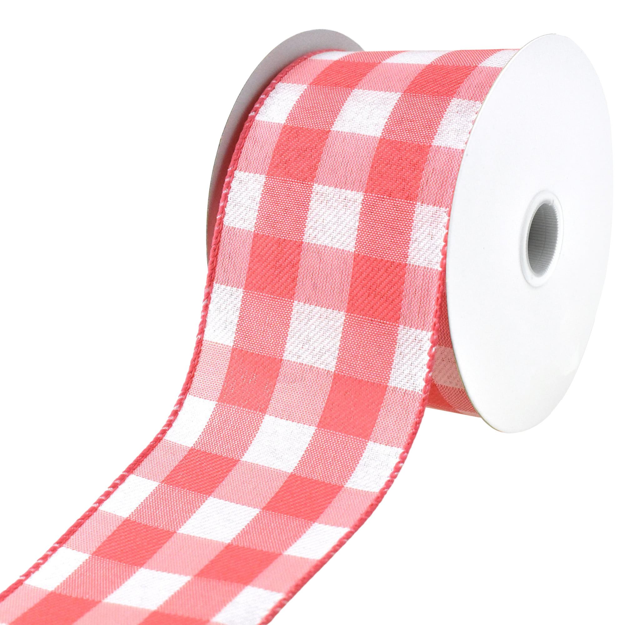 2.5 x 10 yds Pink & White Canvas Buffalo Check Wired Ribbon – Perpetual  Ribbons