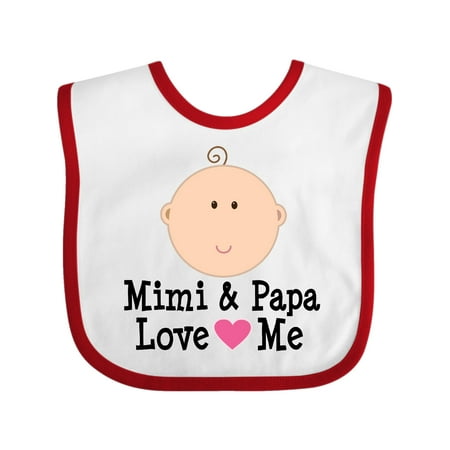 

Inktastic Mimi and Papa Love Me Baby Girl Gift Baby Girl Bib