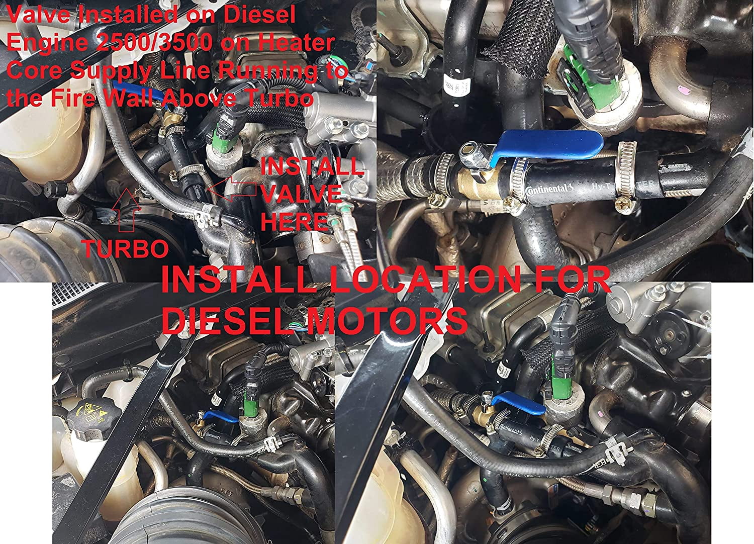 MUZZYS Ram A/C HACK KIT Fits Ram 2019-2025 1500 2500 3500 Trucks with Weak/Warm Air Conditioning from Factory, Heater Core Blend Door By-Pass Mod Fix, W/Clamps  Shut Off Valve, Gas & Diesel
