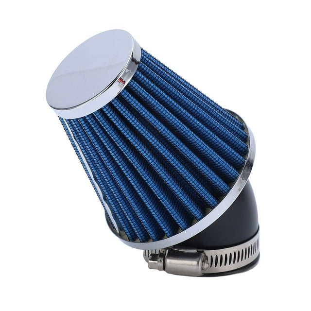 Filtro de aire de cono de curvatura de motor de 45 grados, limpiador de ajuste de 48 mm de diámetro interior para motocicleta, ATV, Pit Bike, minimoto, color azul